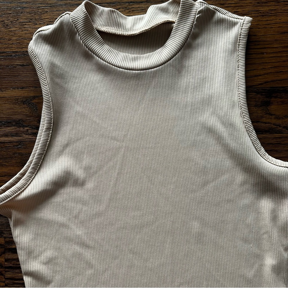 SHEIN Nude Ribbed Sleeveless high neck Bodysuit - Picture 3 of 16